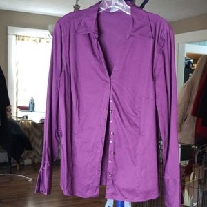 Ann Taylor Purple Button Up Blouse sz.  14